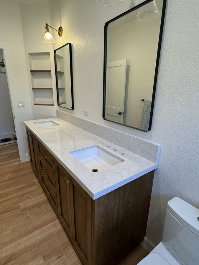Quartz vanity top with undermount basins, Chandler, AZ